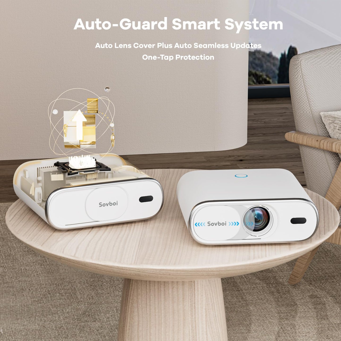 Sovboi 4K Smart Projector with Google TV & AI Voice Control