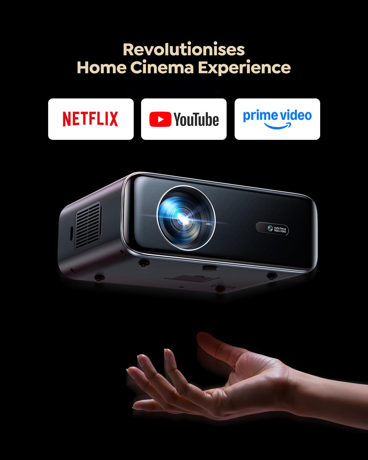 P62 Pro Smart Outdoor Projector with Built-in Apps & Auto Focus