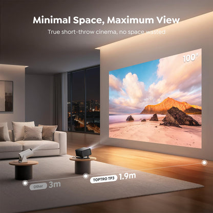 Portable Smart Mini Projector with Google TV Stick & 4K Support