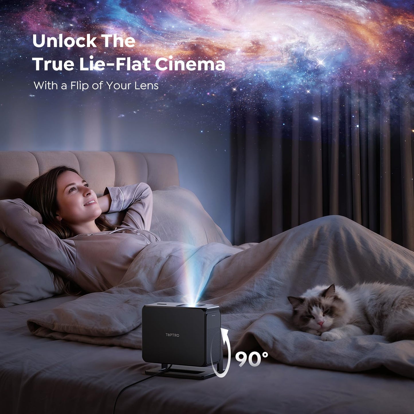Portable Smart Mini Projector with Google TV Stick & 4K Support