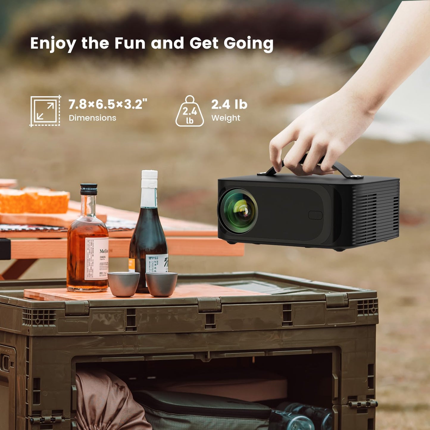 ONOAYO Smart Outdoor 4K Projector with AI Auto Focus & 50W Dolby Audio