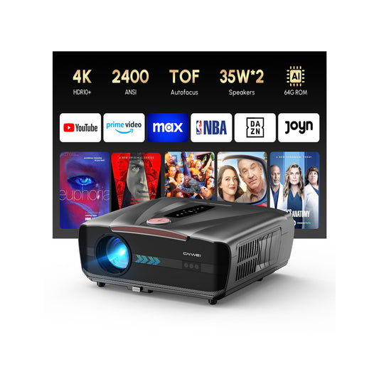 2026 Daytime 4K Smart Projector with 2400 ANSI & AI Autofocus