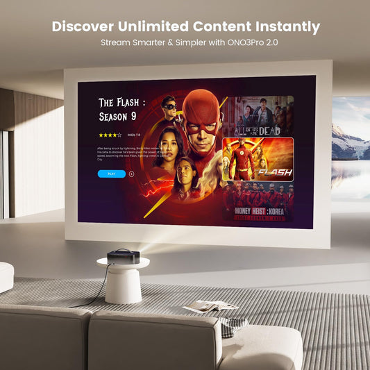 ONOAYO Smart Outdoor 4K Projector with AI Auto Focus & 50W Dolby Audio