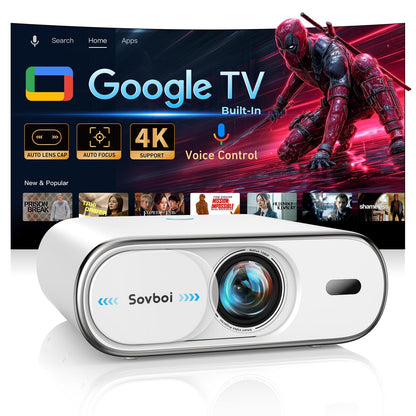 Sovboi 4K Smart Projector with Google TV & AI Voice Control