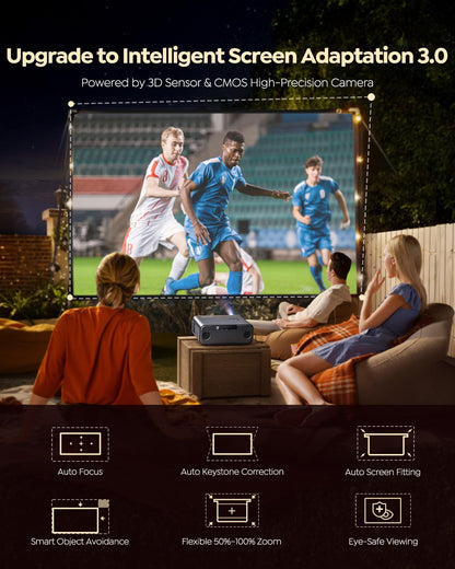 P62 Pro Smart Outdoor Projector with Built-in Apps & Auto Focus
