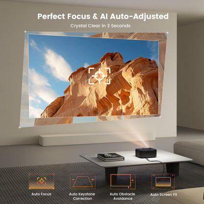 ONOAYO Smart Outdoor 4K Projector with AI Auto Focus & 50W Dolby Audio