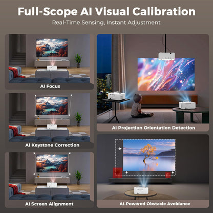 Lisowod AI Movin 2.0 Smart 4K Projector with HDR10+ & 5000+ Apps