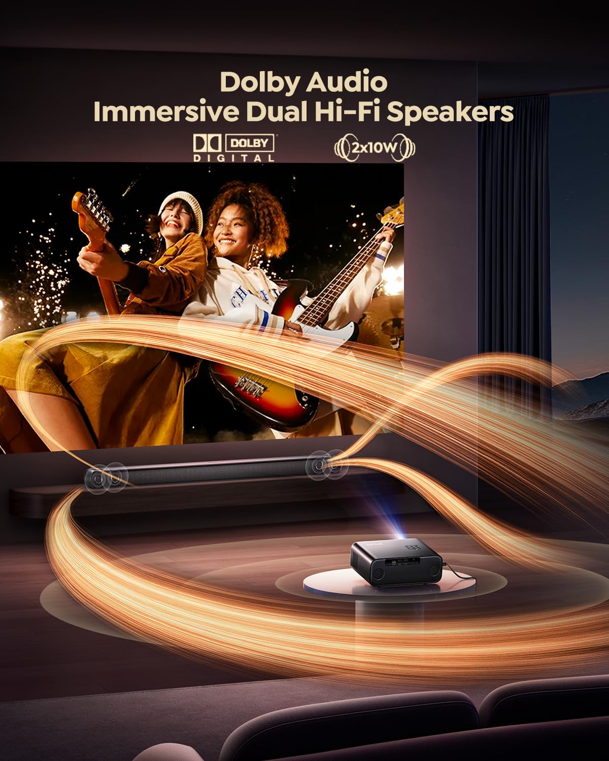 P62 Pro Smart Outdoor Projector with Built-in Apps & Auto Focus