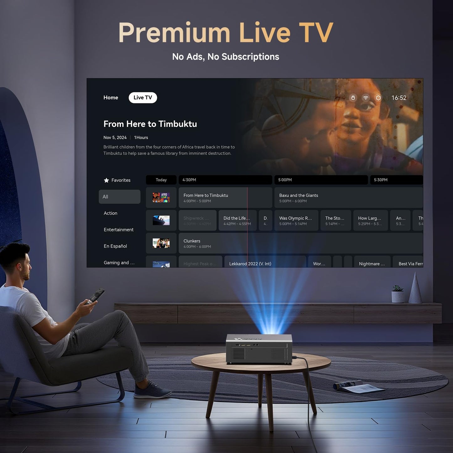 Kogata 4K Smart Projector with 1500 ANSI, WiFi 6 & Dolby Audio