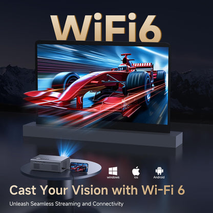 Kogata 4K Smart Projector with 1500 ANSI, WiFi 6 & Dolby Audio
