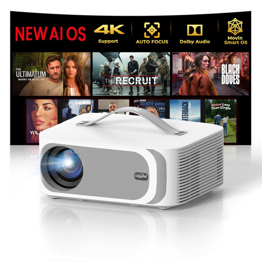 Lisowod AI Movin 2.0 Smart 4K Projector with HDR10+ & 5000+ Apps
