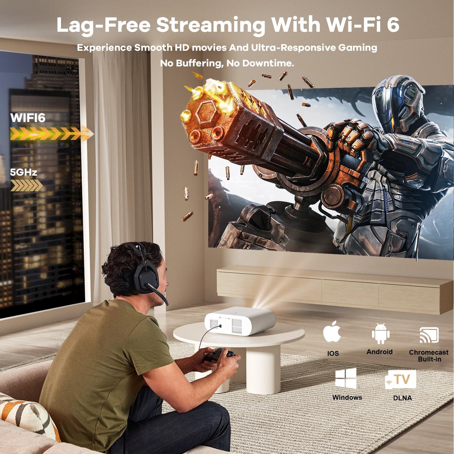 Sovboi 4K Smart Projector with Google TV & AI Voice Control