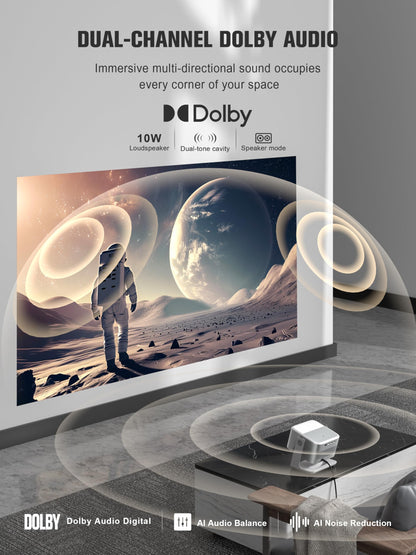 VOPLLS Smart 4K Outdoor Projector with Google TV & Auto Focus