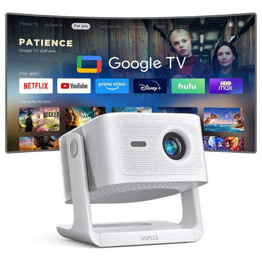 VOPLLS Smart 4K Outdoor Projector with Google TV & Auto Focus