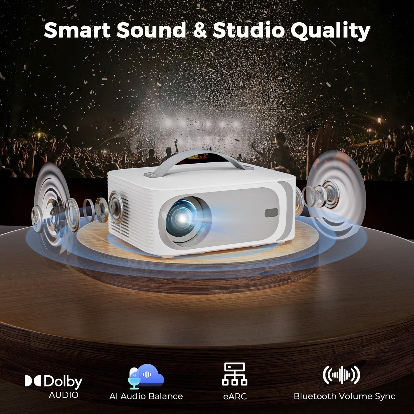Lisowod AI Movin 2.0 Smart 4K Projector with HDR10+ & 5000+ Apps