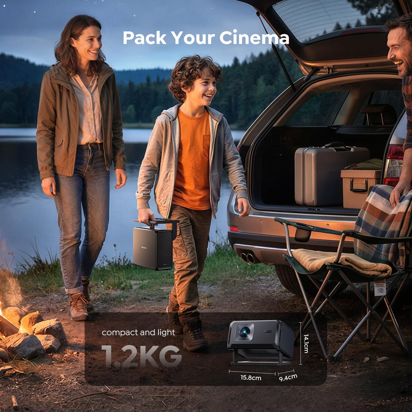 Portable Smart Mini Projector with Google TV Stick & 4K Support