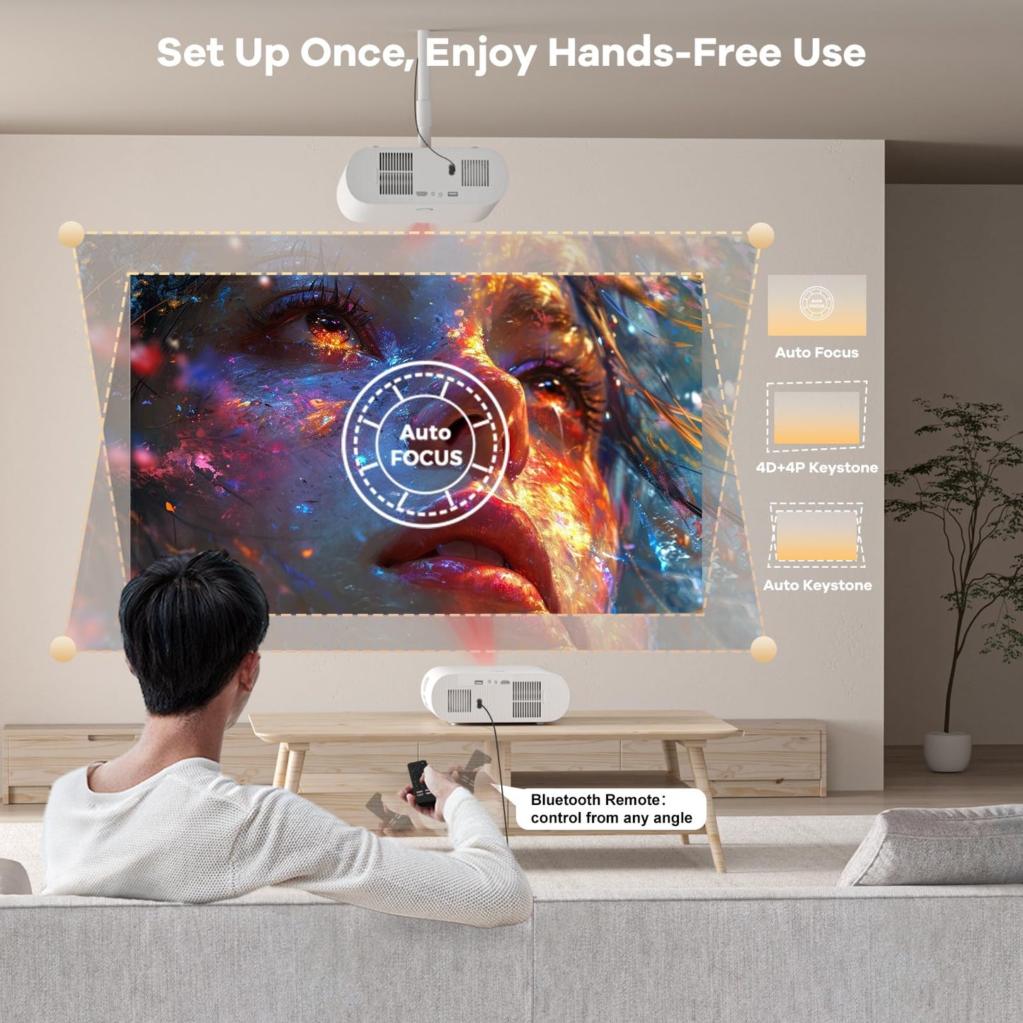 Sovboi 4K Smart Projector with Google TV & AI Voice Control